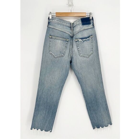 AMO Destroyed Loverboy Jeans Cropped Straight Distressed Retro Wash Women's 25 - Picture 6 of 12